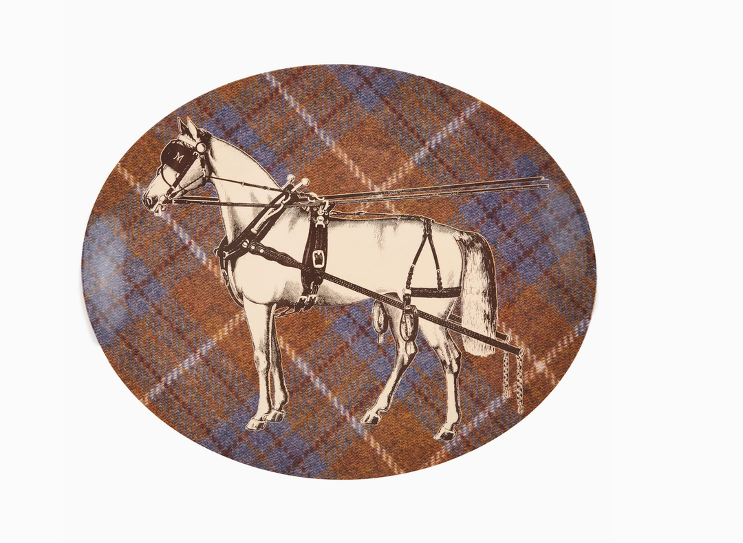 Ovales Serviertablett "Equus Tweed"