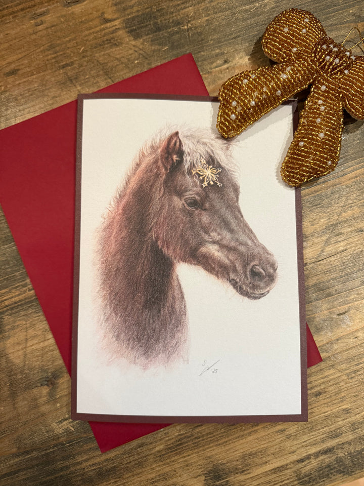 Weihnachtskarte "Ponyweihnacht" by Sina Agneta