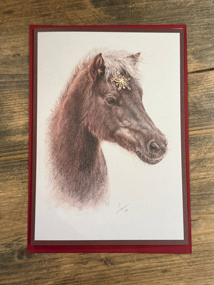 Weihnachtskarte "Ponyweihnacht" by Sina Agneta