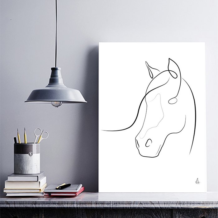 Kunstdruck Pferdekopf